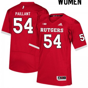 Women's Rutgers #54 Cedrice Paillant Scarlet Football Jerseys 735067-493