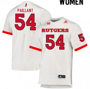 Women's Rutgers University #54 Cedrice Paillant White Stitch Jerseys 342418-873