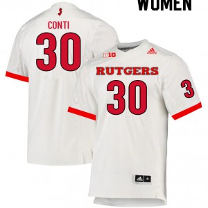 Women Scarlet Knights #30 Chris Conti White NCAA Jerseys 111429-287