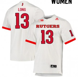 Women Rutgers #13 Chris Long White NCAA Jerseys 185180-548