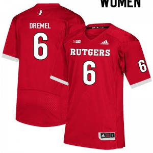 Women's Rutgers #6 Christian Dremel Scarlet Alumni Jerseys 301058-906