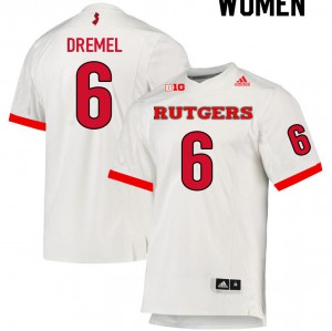 Women's Scarlet Knights #6 Christian Dremel White Football Jersey 803749-975