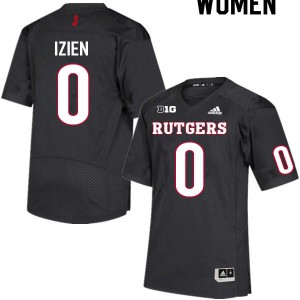 Women Rutgers University #0 Christian Izien Black Player Jersey 489003-693