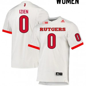 Women Rutgers Scarlet Knights #0 Christian Izien White Player Jerseys 895741-715