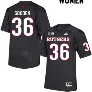 Womens Rutgers University #36 Darius Gooden Black Stitch Jersey 248515-258