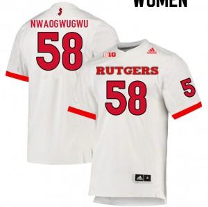 Women's Rutgers University #58 David Nwaogwugwu White College Jersey 349516-556