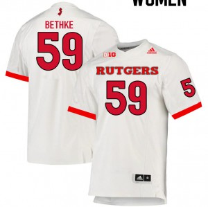 Women Rutgers #59 Drew Bethke White Embroidery Jersey 721286-703