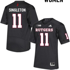 Women Rutgers Scarlet Knights #11 Drew Singleton Black Official Jersey 887975-907