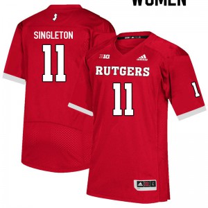Women Rutgers #11 Drew Singleton Scarlet Stitch Jersey 296804-500