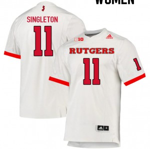 Women Rutgers University #11 Drew Singleton White High School Jersey 903751-218