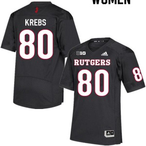 Womens Scarlet Knights #80 Frederik Krebs Black College Jerseys 436948-423