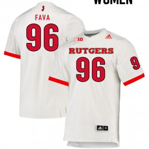 Women's Rutgers #96 Guy Fava White Player Jerseys 181030-731