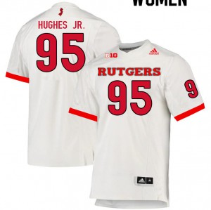 Womens Rutgers Scarlet Knights #95 Henry Hughes Jr. White Football Jersey 586663-218