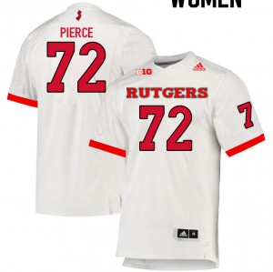 Women Rutgers University #72 Hollin Pierce White Football Jersey 645627-973