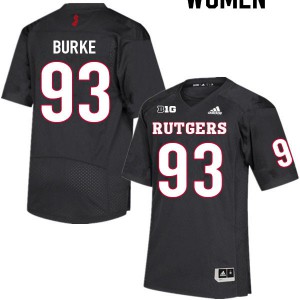 Women Rutgers Scarlet Knights #93 Ireland Burke Black Player Jerseys 645416-123