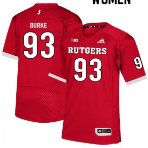 Womens Rutgers University #93 Ireland Burke Scarlet Embroidery Jerseys 995469-866
