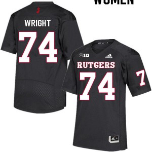 Womens Rutgers #74 Isaiah Wright Black Player Jersey 384591-745