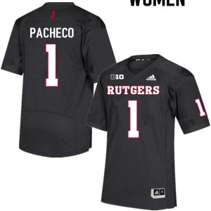 Womens Rutgers University #1 Isaih Pacheco Black University Jersey 157885-806
