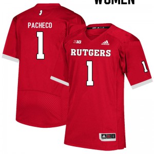 Women Scarlet Knights #1 Isaih Pacheco Scarlet College Jersey 498009-646