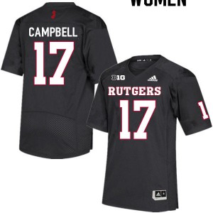 Women's Scarlet Knights #17 Jameer Campbell Black High School Jerseys 927885-353