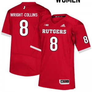 Women's Rutgers Scarlet Knights #8 Jamier Wright-Collins Scarlet University Jersey 920233-659