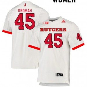 Womens Rutgers Scarlet Knights #45 Jamree Kromah White Embroidery Jersey 904913-239