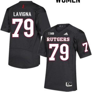Women's Rutgers #79 Jason LaVigna Black College Jersey 611480-681