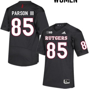 Women Rutgers Scarlet Knights #85 Jessie Parson III Black College Jerseys 915388-373