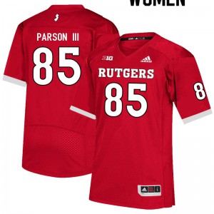 Women's Rutgers #85 Jessie Parson III Scarlet Player Jerseys 709196-953