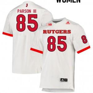 Women Rutgers Scarlet Knights #85 Jessie Parson III White College Jerseys 988213-793