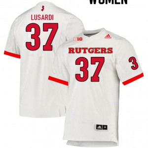 Women Scarlet Knights #37 Joe Lusardi White Official Jersey 536144-763
