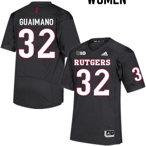 Women Rutgers Scarlet Knights #32 John Guaimano Black Official Jersey 405590-233