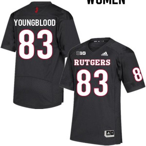Women's Rutgers University #83 Joshua Youngblood Black High School Jersey 863619-323