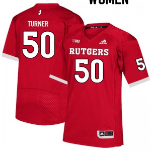 Women Rutgers Scarlet Knights #50 Julius Turner Scarlet Football Jerseys 721742-785