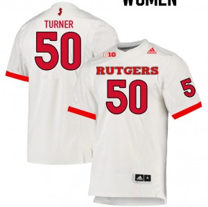 Women's Rutgers Scarlet Knights #50 Julius Turner White University Jerseys 727920-460