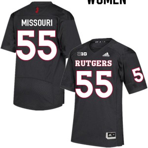 Women's Rutgers University #55 Kamar Missouri Black High School Jersey 507884-916