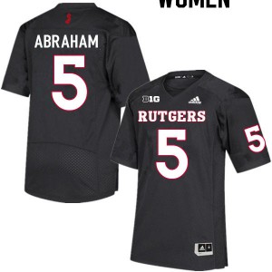 Women's Rutgers #5 Kessawn Abraham Black Stitched Jerseys 626458-386