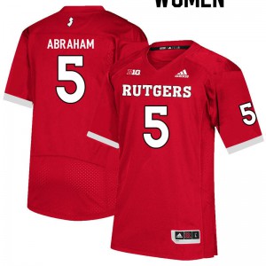 Women's Rutgers University #5 Kessawn Abraham Scarlet NCAA Jersey 759607-775