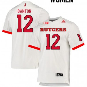 Women's Rutgers University #12 Khayri Banton White High School Jerseys 660147-148