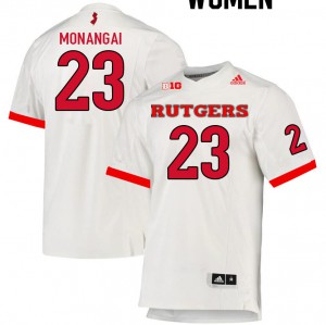 Women Scarlet Knights #23 Kyle Monangai White Official Jerseys 561574-562