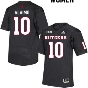 Women Rutgers University #10 Matt Alaimo Black Stitched Jerseys 810909-795