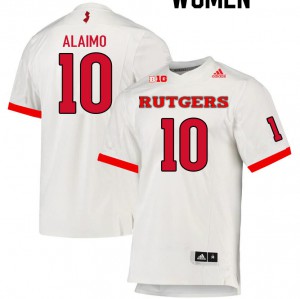 Womens Rutgers University #10 Matt Alaimo White University Jerseys 445184-901