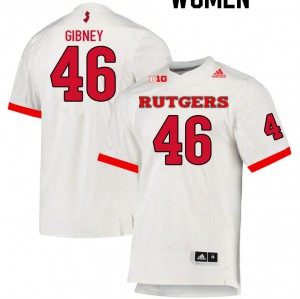 Women's Rutgers University #46 Matt Gibney White NCAA Jersey 607687-700