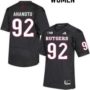 Womens Rutgers #92 Mayan Ahanotu Black NCAA Jersey 641487-305