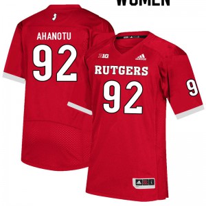 Women's Rutgers University #92 Mayan Ahanotu Scarlet Stitch Jerseys 572745-306