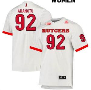 Women's Rutgers Scarlet Knights #92 Mayan Ahanotu White University Jersey 176661-665