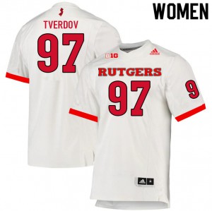 Women Rutgers Scarlet Knights #97 Mike Tverdov White College Jerseys 630672-724