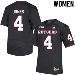 Women Rutgers Scarlet Knights #4 Naijee Jones Black Player Jerseys 908014-628