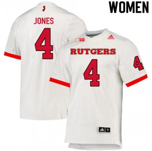 Women Rutgers #4 Naijee Jones White College Jerseys 141988-770