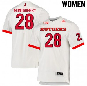Womens Rutgers Scarlet Knights #28 Nasir Montgomery White Alumni Jersey 225715-645